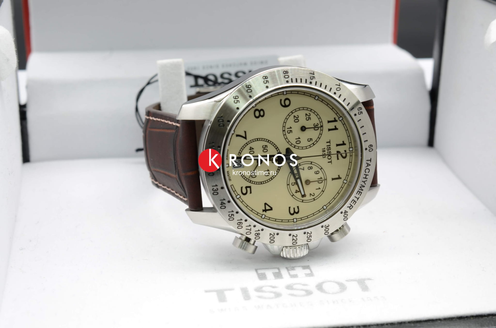 Tissot Tissot V8 Quartz Chronograph T106.417.16.262.00, t-sport швейцария мужские часы на браслете кожаный боковой вид